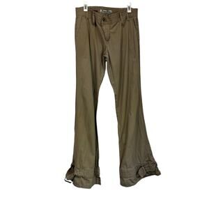 Y2K Paris Blue Low Rise Wide Leg Tan SoulMate Buckle Hem Pants Size 1